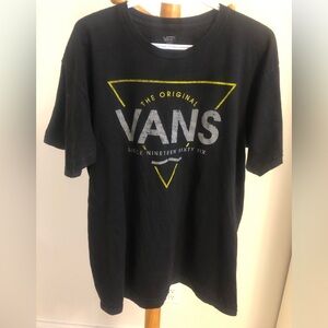 Vans Black cotton T-Shirt with Yellow and Gray Logo